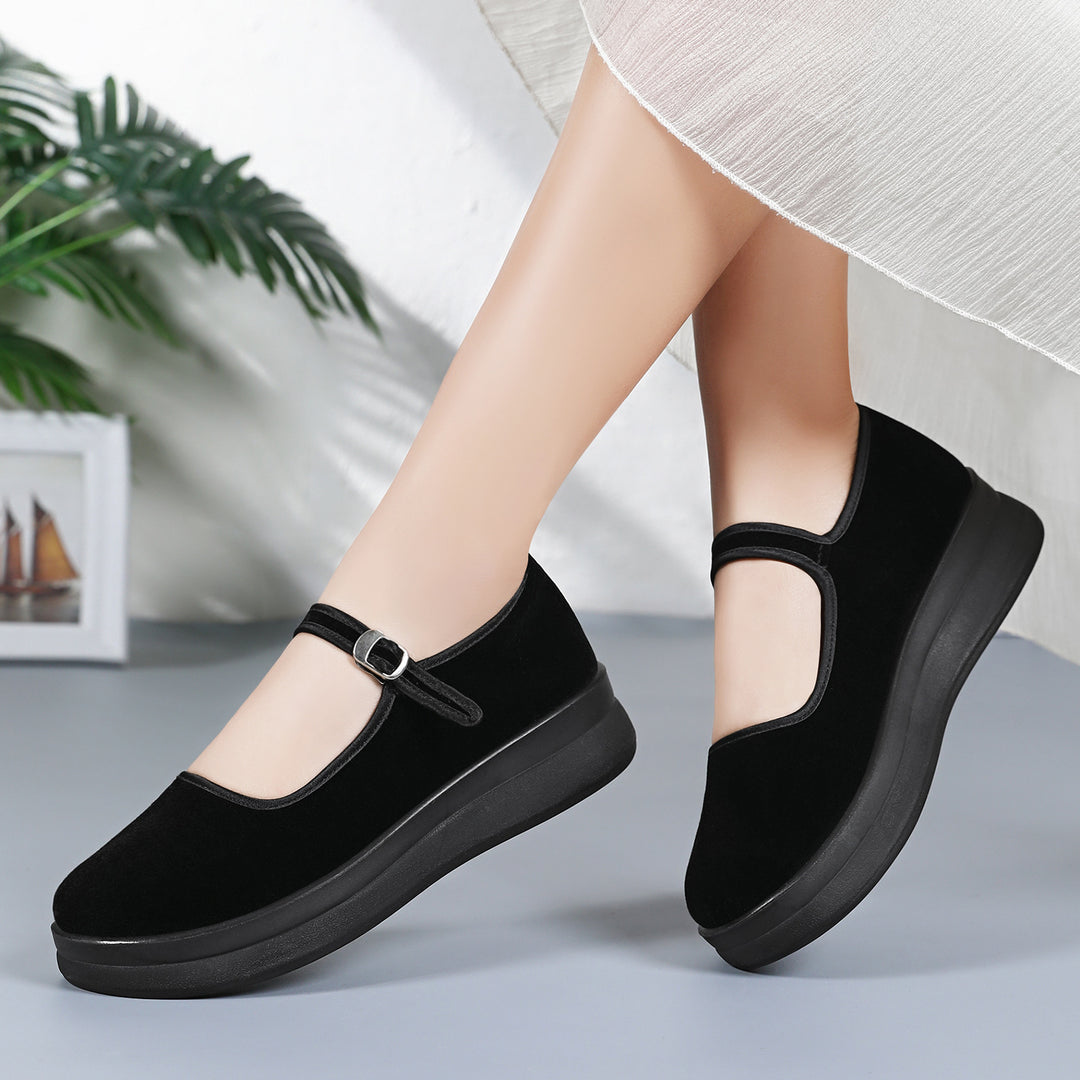 Damen Elegante und bequeme Mary Jane Schuhe mit verstellbarem Riemen EB