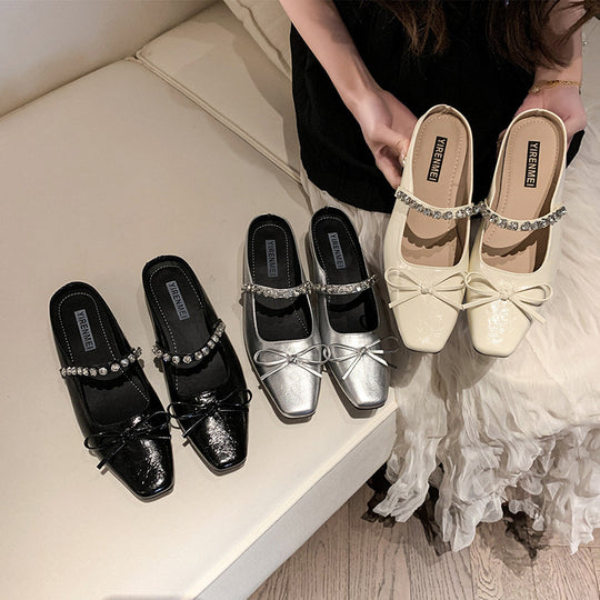 Damen elegante Schleifen-Pumps mit Kristall-Verzierung EB