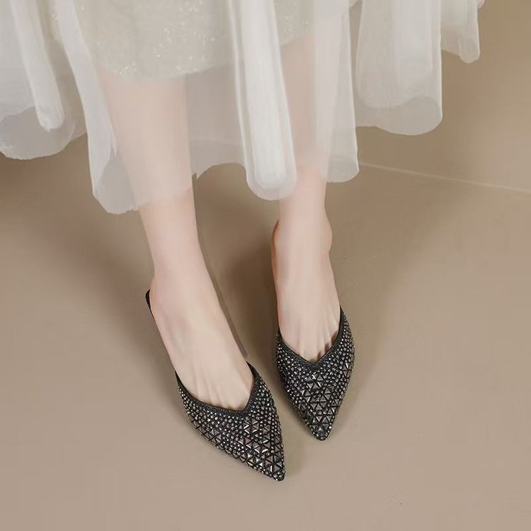 Damen schicke Slingback-Pumps mit funkelndem Strass EB