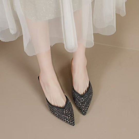Damen schicke Slingback-Pumps mit funkelndem Strass EB