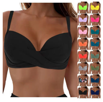 Damen Elegantes Bikinioberteil mit Wickeldesign EB