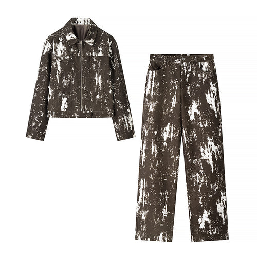 Damen modische Jacke im kreativen Muster EB