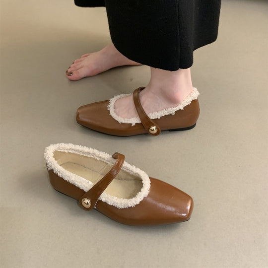 Damen Ballerinas mit modischem Riemchen und weichem Innenfutter EB