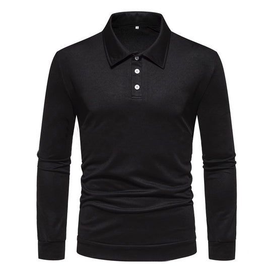 Herren Langarm Polohemd aus atmungsaktivem Stoff mit modernen Knopfdetails EB