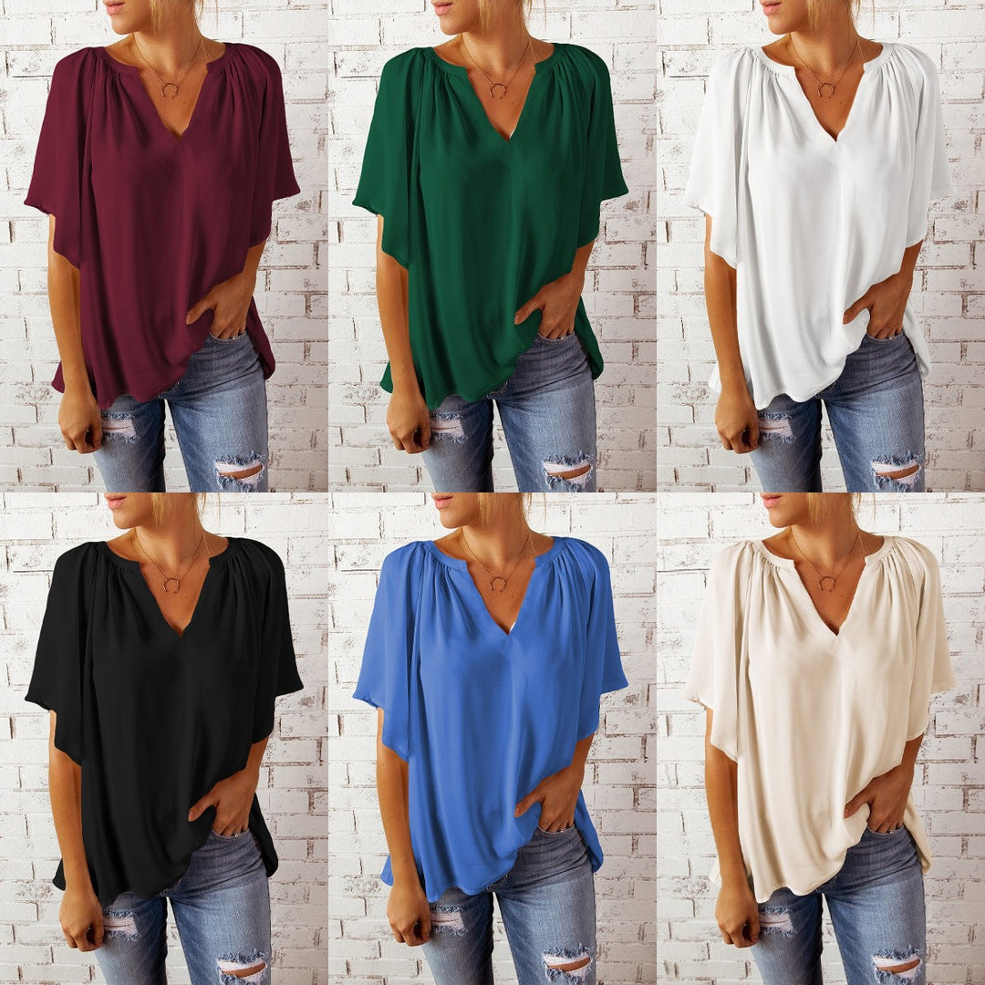 Damen elegante Chiffon-Bluse EB