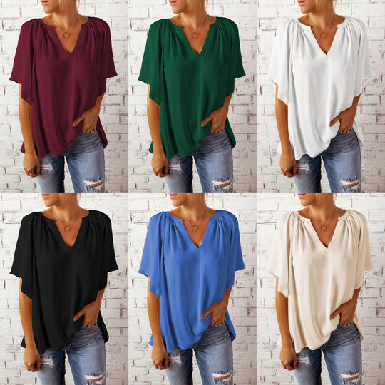 Damen elegante Chiffon-Bluse EB