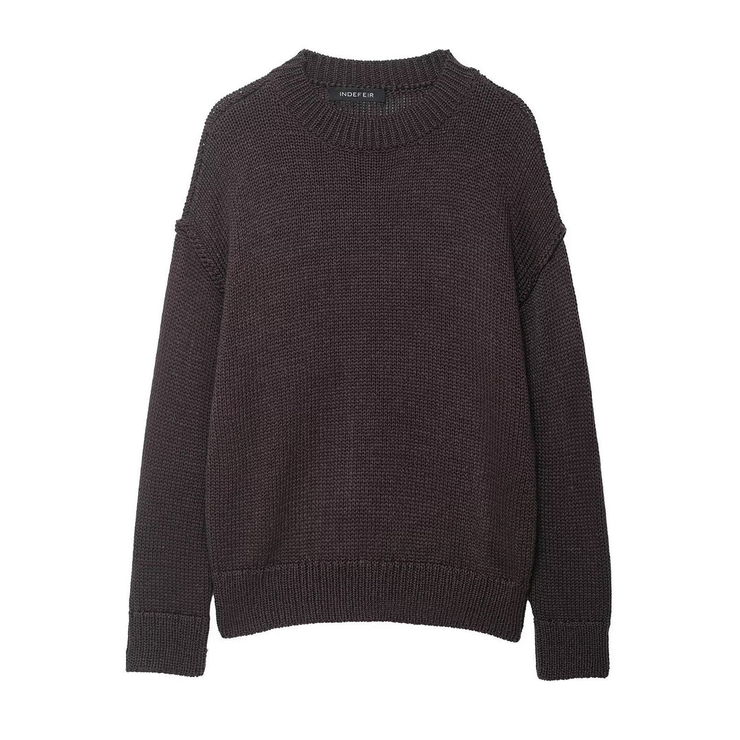 Damen lässiger Pullover mit Oversized-Schnitt und strukturiertem Muster EB