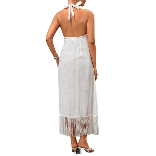 Damen Freizeitliches Maxikleid mit Fransen EB