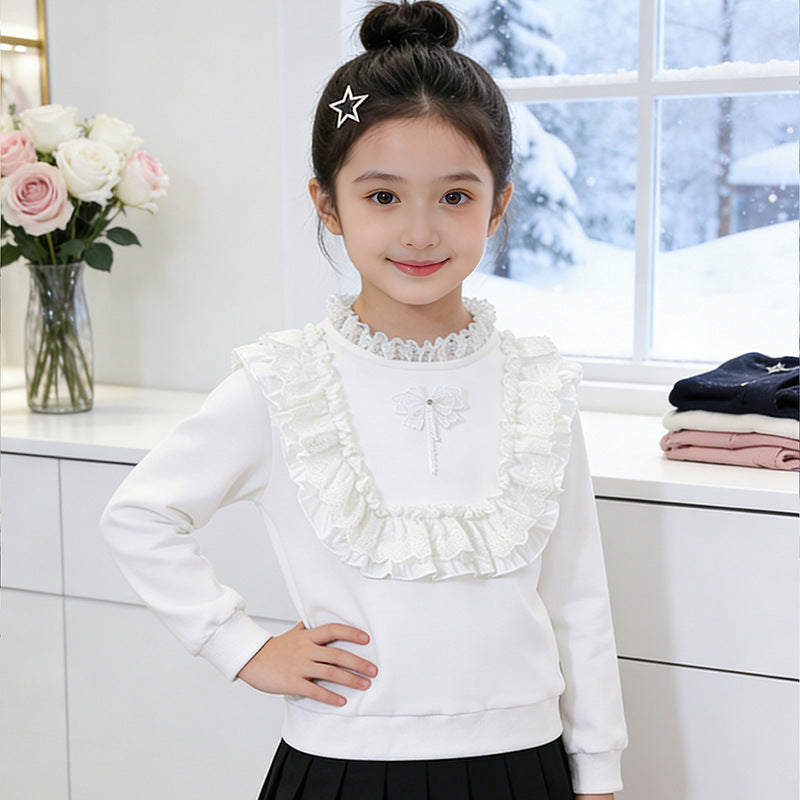 Mädchen Sweatshirt mit Rüschendetails EB