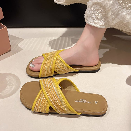Damen modische Sandalen mit Pompons EB