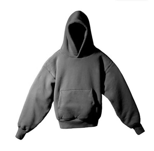 Unisex nan Boxy-Kapuzenpullover mit überlappender Kapuze, verdeckter Kängurutasche und gerippten Bündchen EB