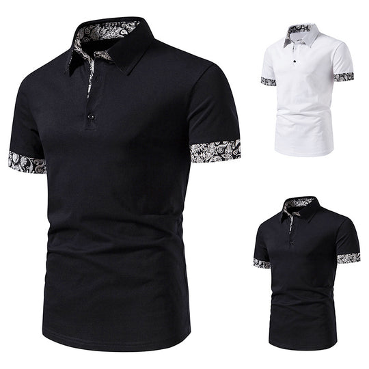 Herren Poloshirt mit modernem Paisleymuster und sportlichem Schnitt EB