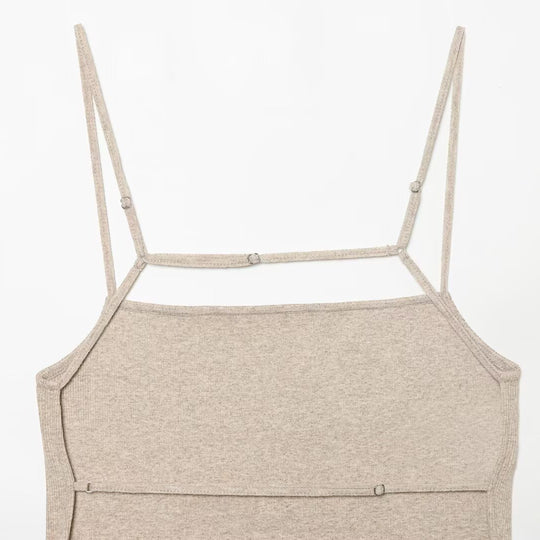 Damen Cropped Top mit zarten Trägerschnüren und funkelndem Saum EB