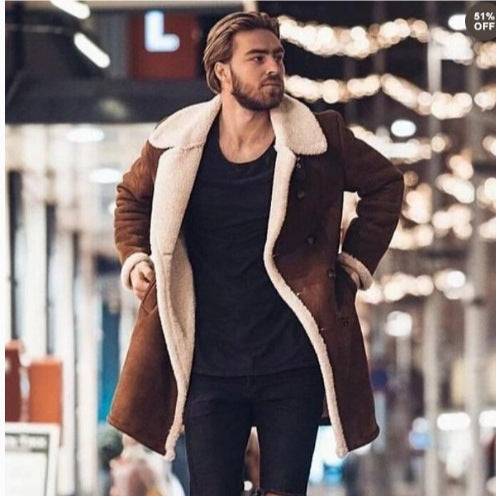 Herren Lammfellmantel mit luxuriösem Teddyfutter EB