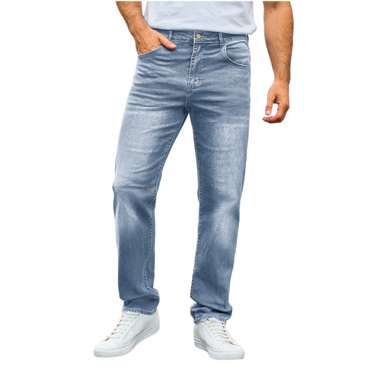 Herren nan lässige Straight-Leg-Jeans mit mittlerer Bundhöhe und Komfortstretch EB