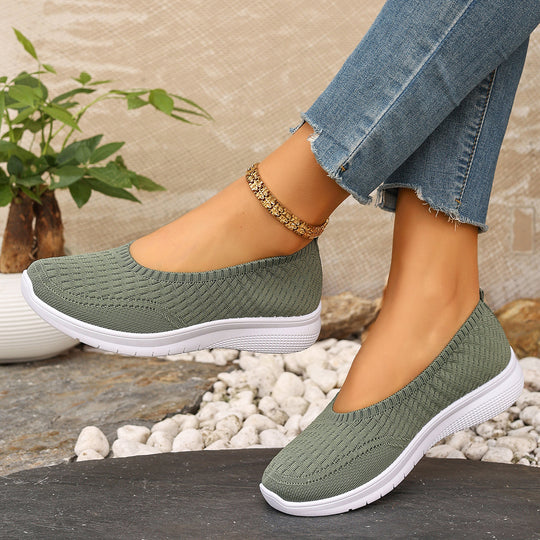 Damen Bequeme Freizeitschuhe mit elastischer Strickoberfläche EB