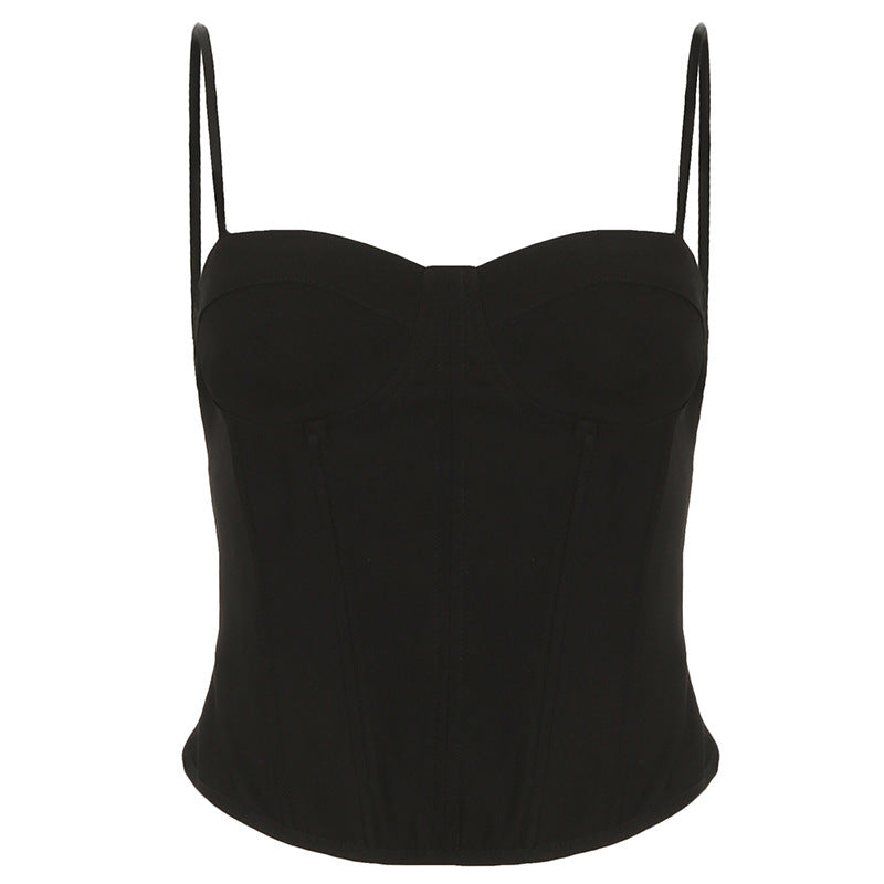 Damen Corsage-Top mit feinen Trägern und strukturiertem Design EB