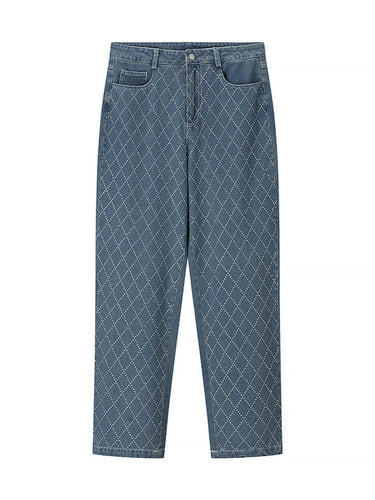 Damen High-Waist Jeans im modernen Karomuster EB