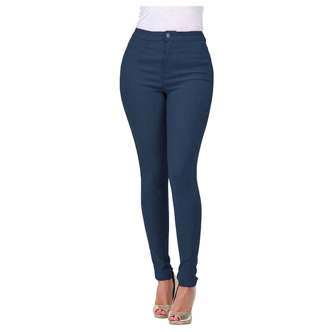 Damen Hoch geschnittene Skinny Jeans mit elastischem Stretch EB