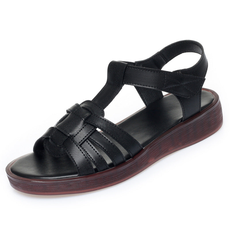 Damen Komfortable Riemchensandalen mit anatomisch geformtem Fußbett und rutschfester Sohle EB