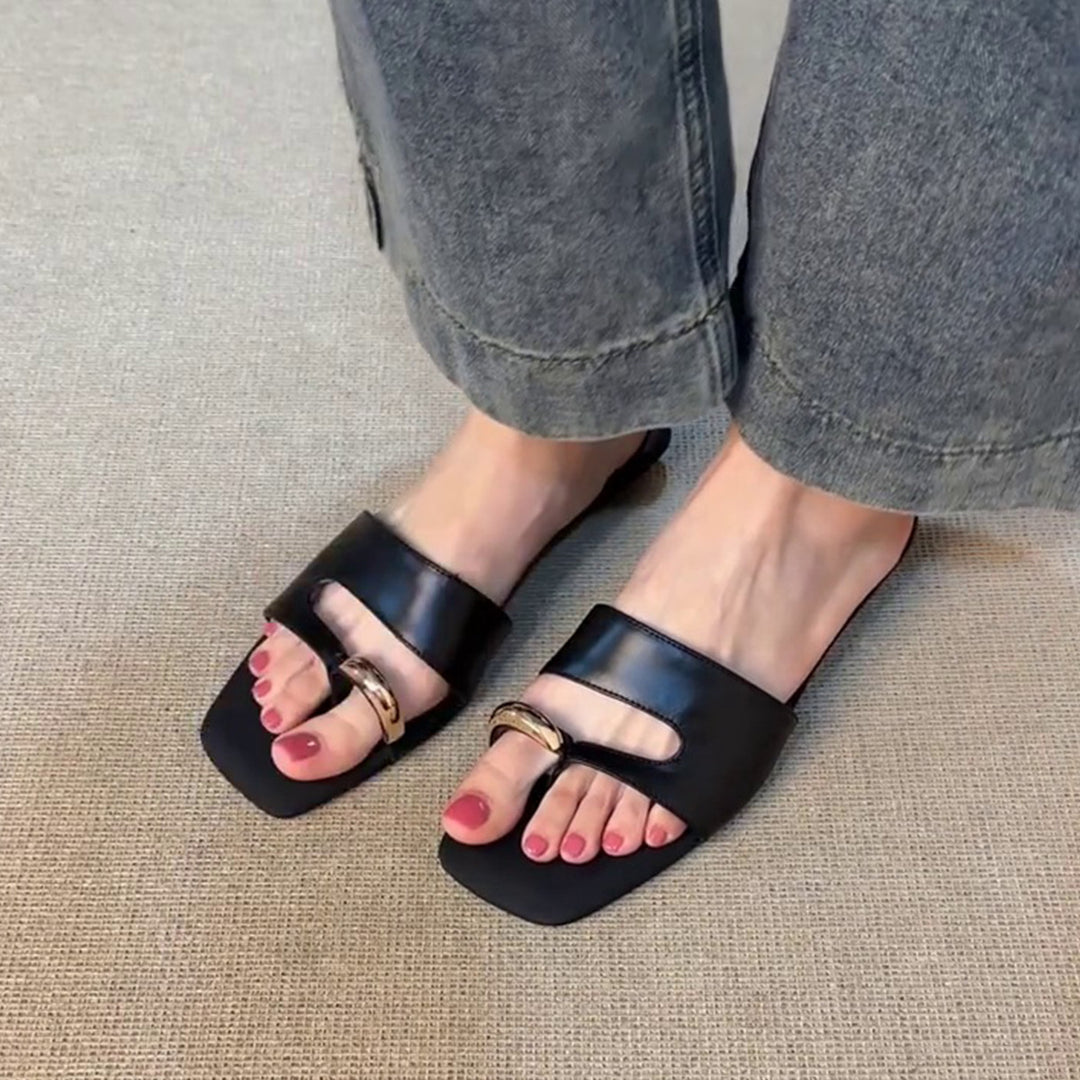 Damen elegante Sling-Sandalen mit modischem Riemen und komfortablem Fußbett EB