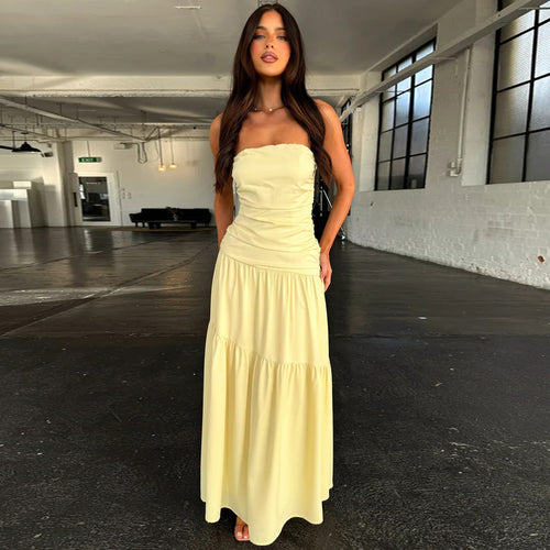 Damen romantisches Wickelkleid mit voluminösem Rock und gerafftem Oberteil EB