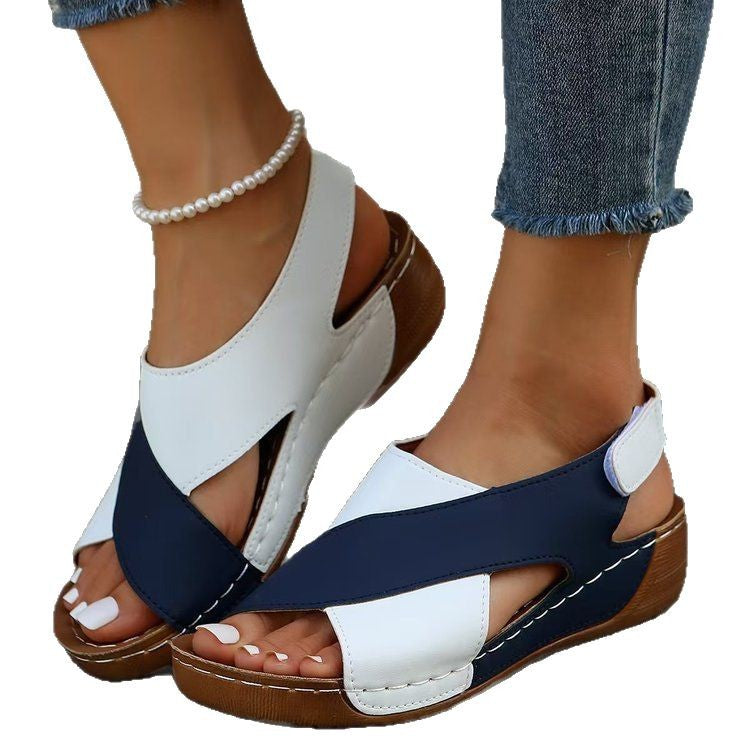 Damen Komfortable Wedge-Sandalen mit atmungsaktiven Riemen und modischem Schnitt EB
