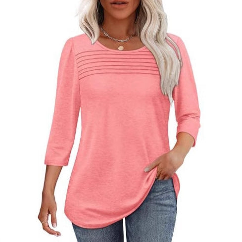 Damen Elegant geschnittenes Oberteil mit gerafften Details EB