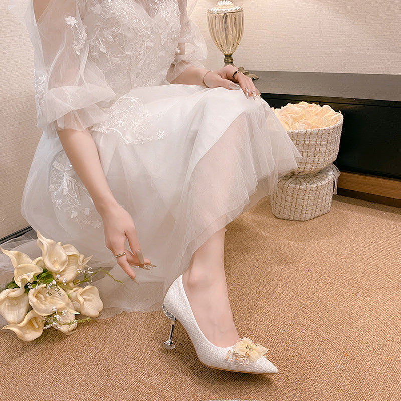 Damen Glamouröse High Heels mit floralen Details und elegantem Absatz EB