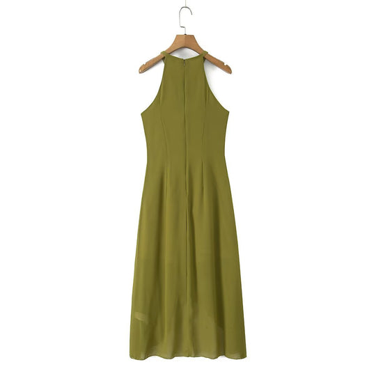 Damen Maxikleid mit schwingenden Volants EB