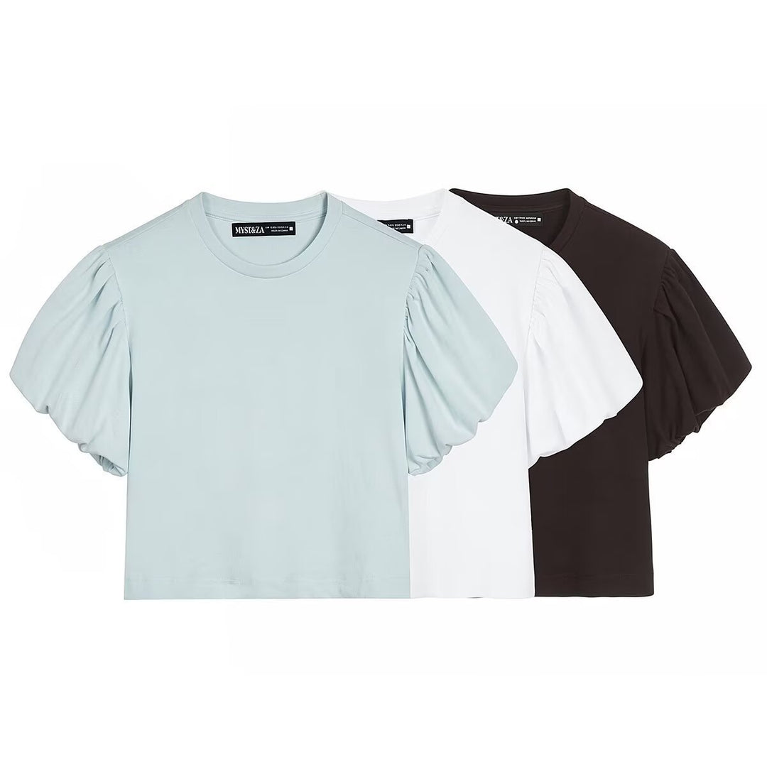 Damen T-Shirt mit voluminösen Ärmeln und modernem Schnitt EB
