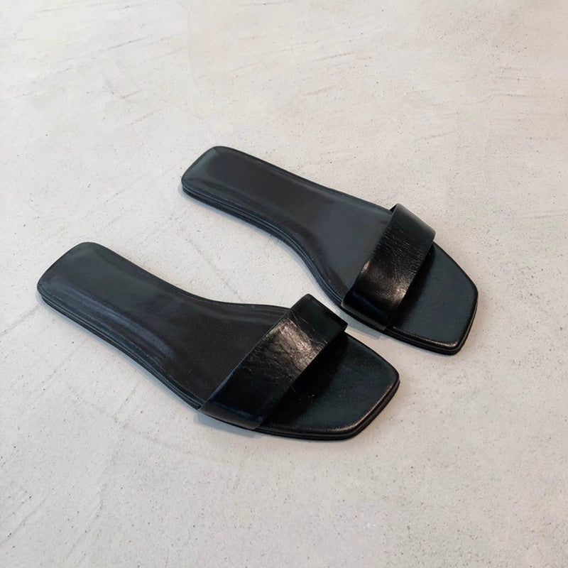 Damen Minimalistische Slides im zeitgenössischen Design mit breiter Riemenfront und bequemer Fußbettgestaltung EB