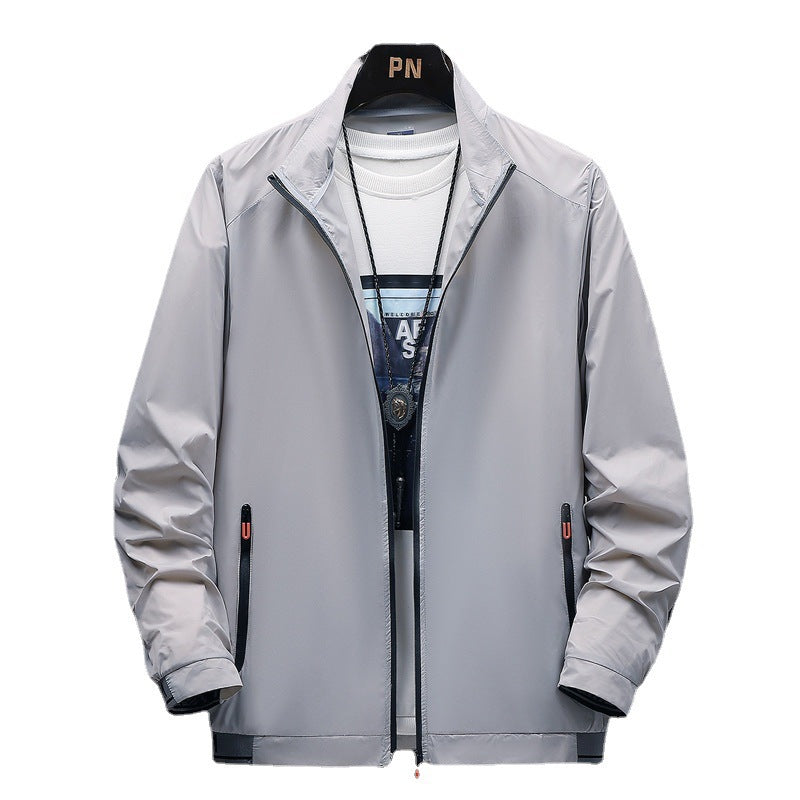 Herren leichte wasserabweisende Übergangsjacke mit praktischen Reißverschluss-Taschen EB