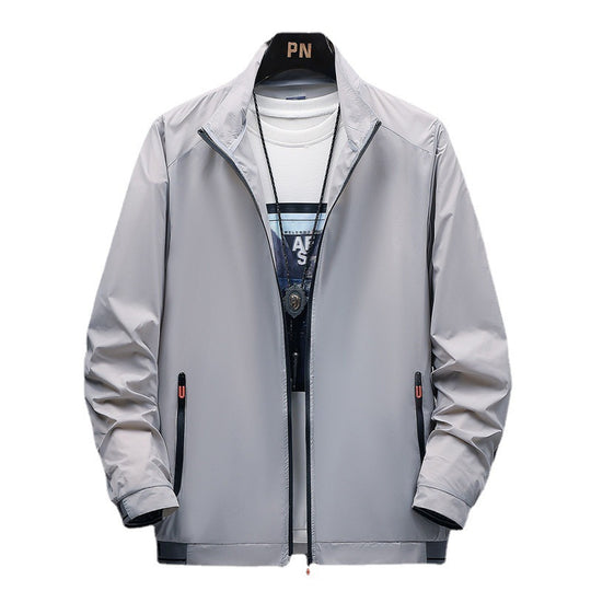 Herren leichte wasserabweisende Übergangsjacke mit praktischen Reißverschluss-Taschen EB