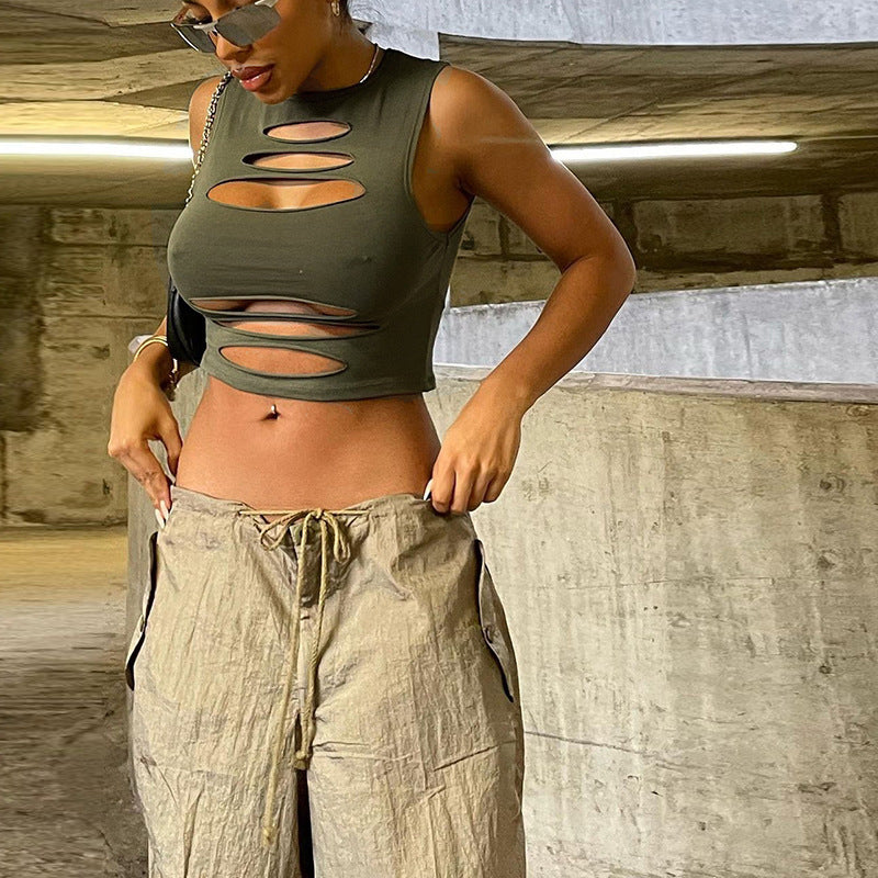 Damen Cut-Out Crop-Top EB