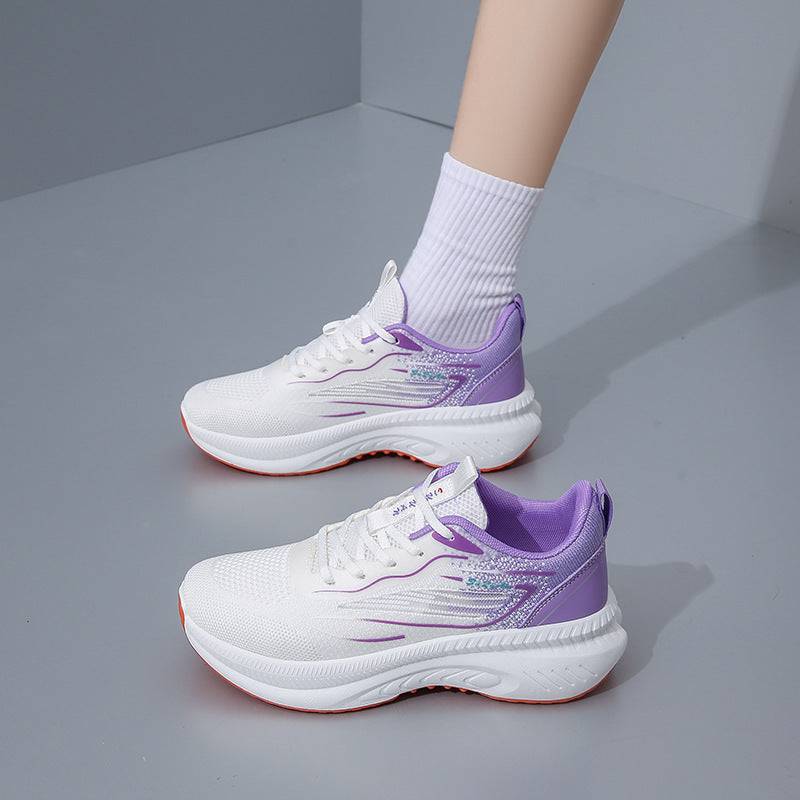 Damen Atmungsaktive Freizeitsneaker mit stoßdämpfender Sohle und elastischer Schnürung EB
