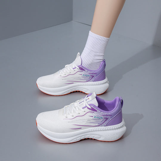 Damen Atmungsaktive Freizeitsneaker mit stoßdämpfender Sohle und elastischer Schnürung EB