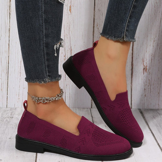 Damen luftige Slip-On Sneakers mit atmungsaktivem Netzmaterial EB