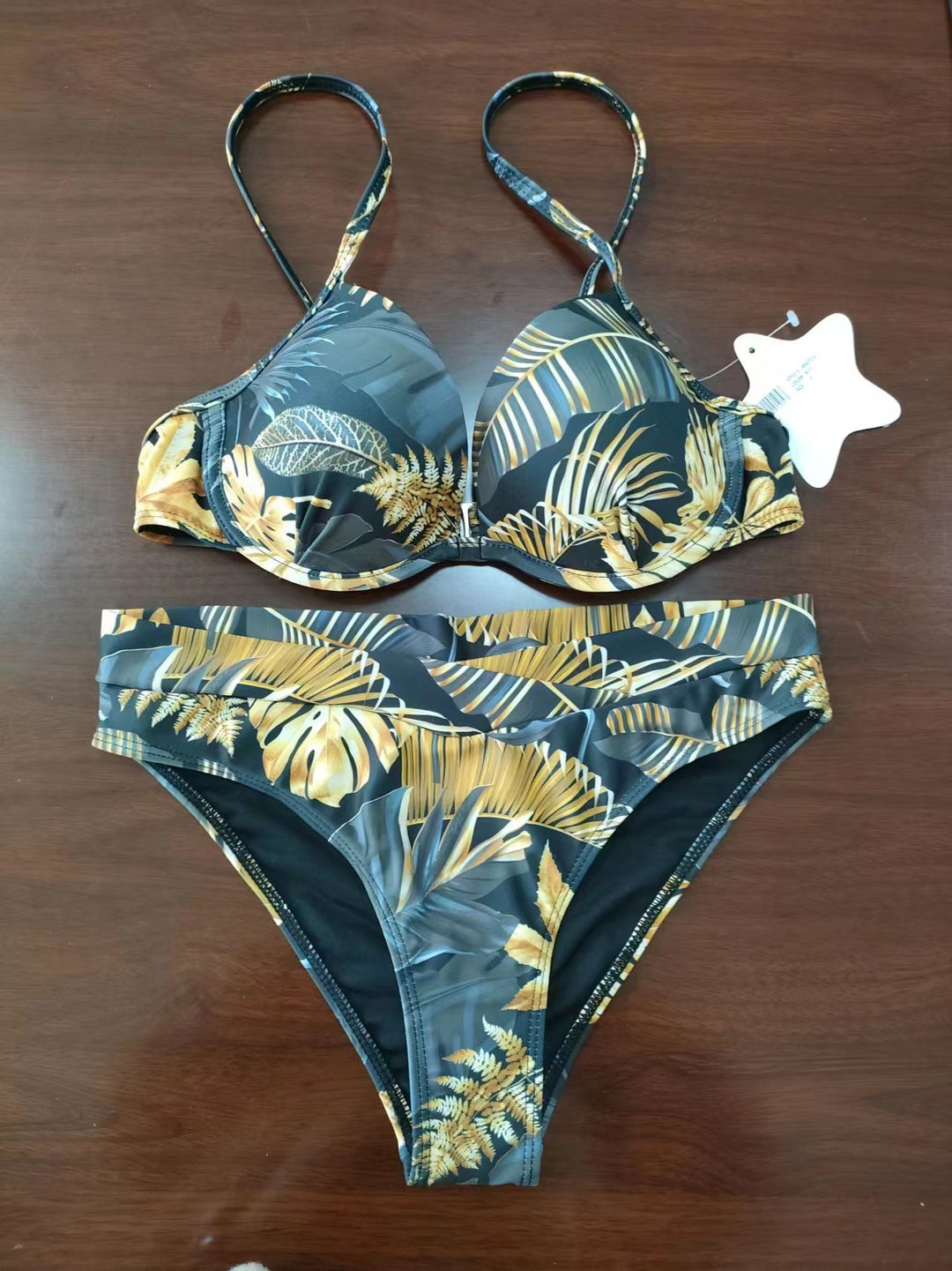 Damen Bikini-Set mit schickem Pflanzenmuster EB