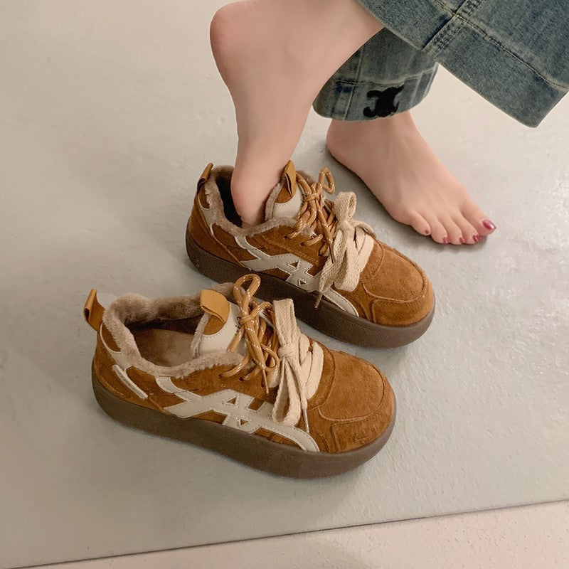 Damen Bequeme Sneaker mit flauschigem Innenfutter und modischem Obermaterial EB