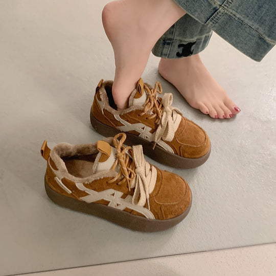Damen Bequeme Sneaker mit flauschigem Innenfutter und modischem Obermaterial EB