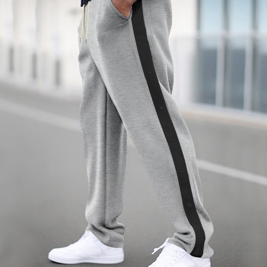 Herren Sportliche Jogginghose mit Druckknopfverschluss und atmungsaktivem Material EB