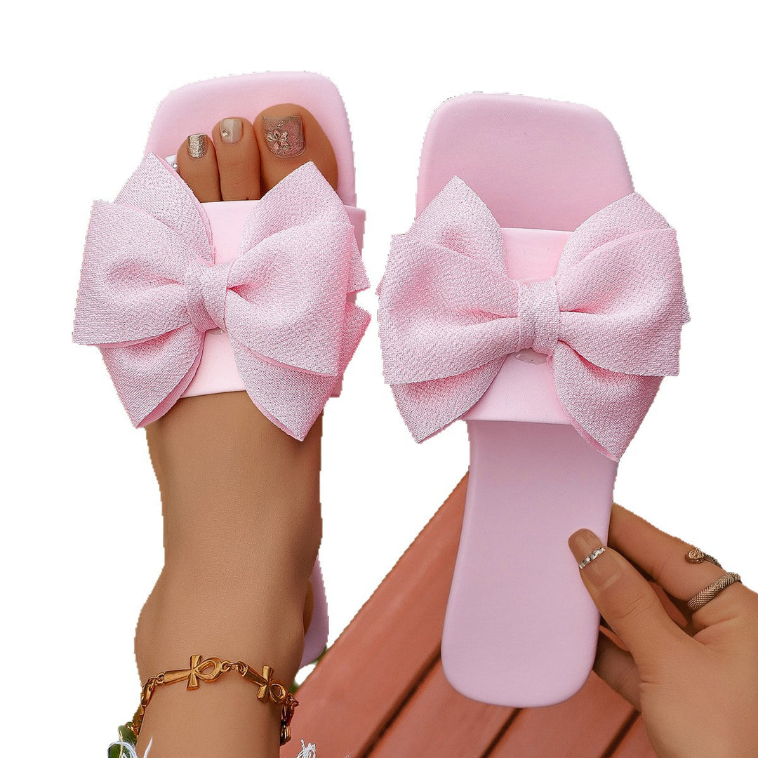 Damen Slide-Sandalen mit dekorativen Schleifen-Applikationen EB
