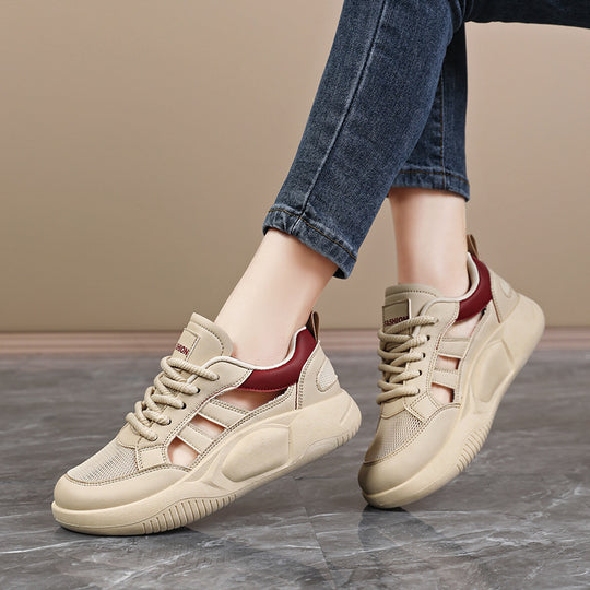 Damen Sportliche Sneakers mit atmungsaktiver Mesh-Oberfläche und dämpfender Sohle EB