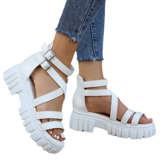 Damen Chunky Sandalen mit verstellbaren Riemen und rutschfester Sohle EB