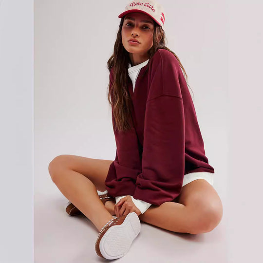 Damen Oversized Sweatshirt mit modernem Design und weichem Material EB