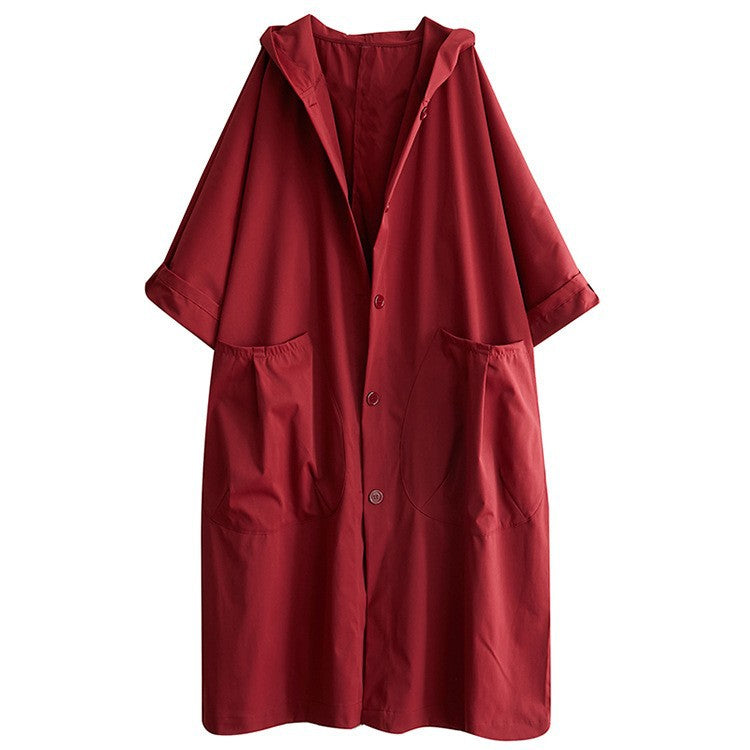 Damen Oversized Kapuzenmantel mit praktischen Taschen EB
