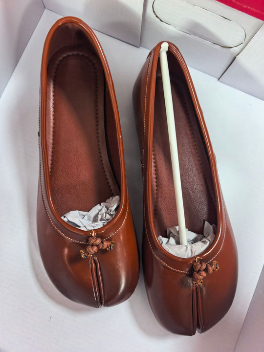Damen elegante Ballerinas mit modischem Knotendetail EB