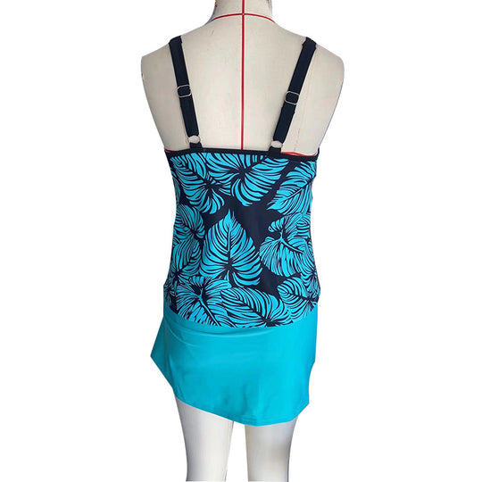 Damen Tankini-Set mit verstellbarem Top und modischem Saum EB