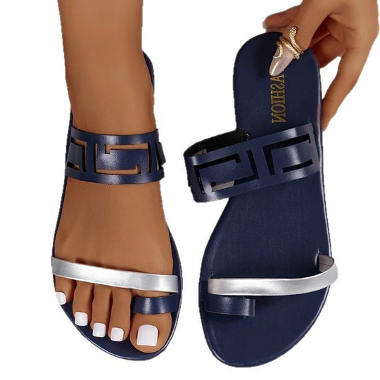Damen modische Zehentrenner-Sandalen mit eleganten Riemen EB